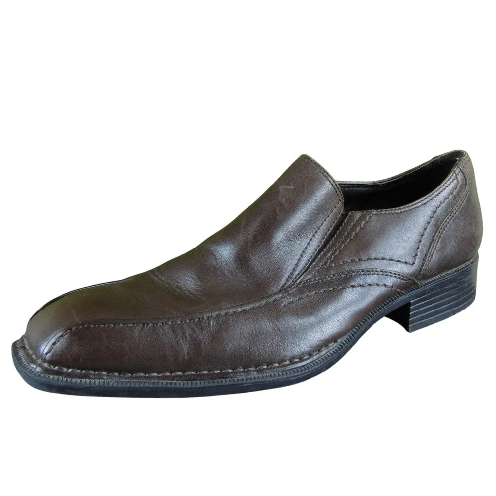Rockport Leather Slip-On Dress Shoes Men 10.5 Brown Comfortable Classic Style